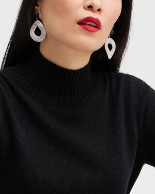 Cashmere Elbow Sleeve Pullover Sweater click to view larger image.