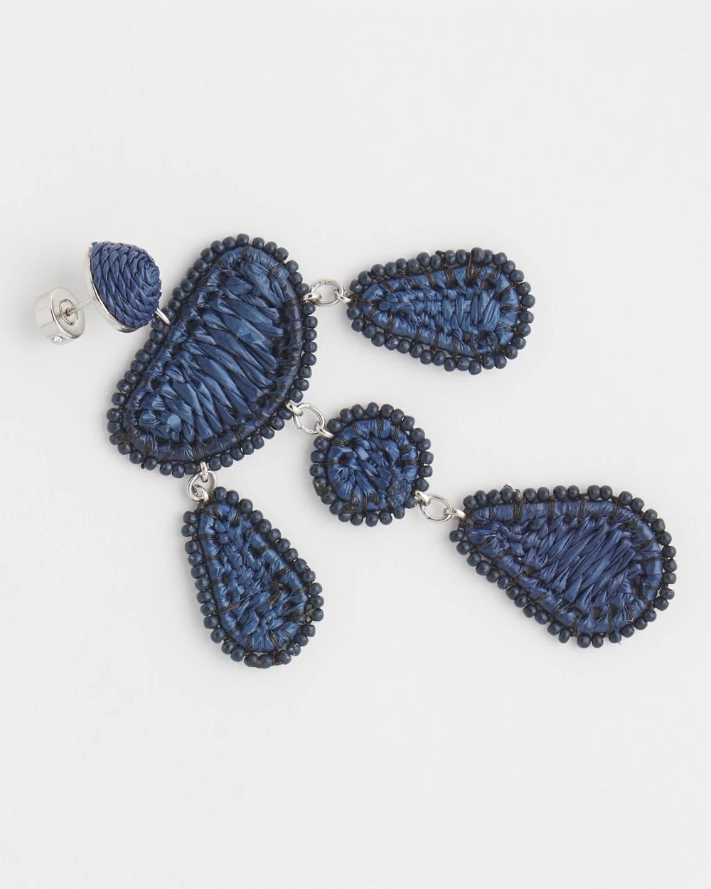 No Droop® Navy Raffia Earrings