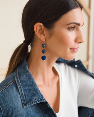 Blue Agate Drop Earrings