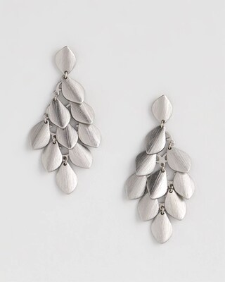 Satin Silver-Tone Chandelier Earrings