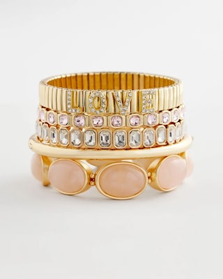 Quartz Stone Stretch Bracelet click to view larger image.