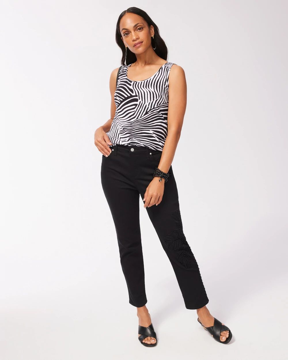 Zebra Print Cotton Slub Tank