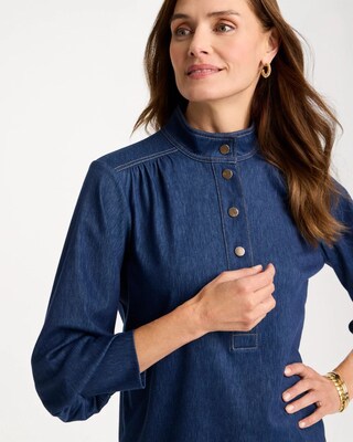 Denim Twill Snap Front Top click to view larger image.