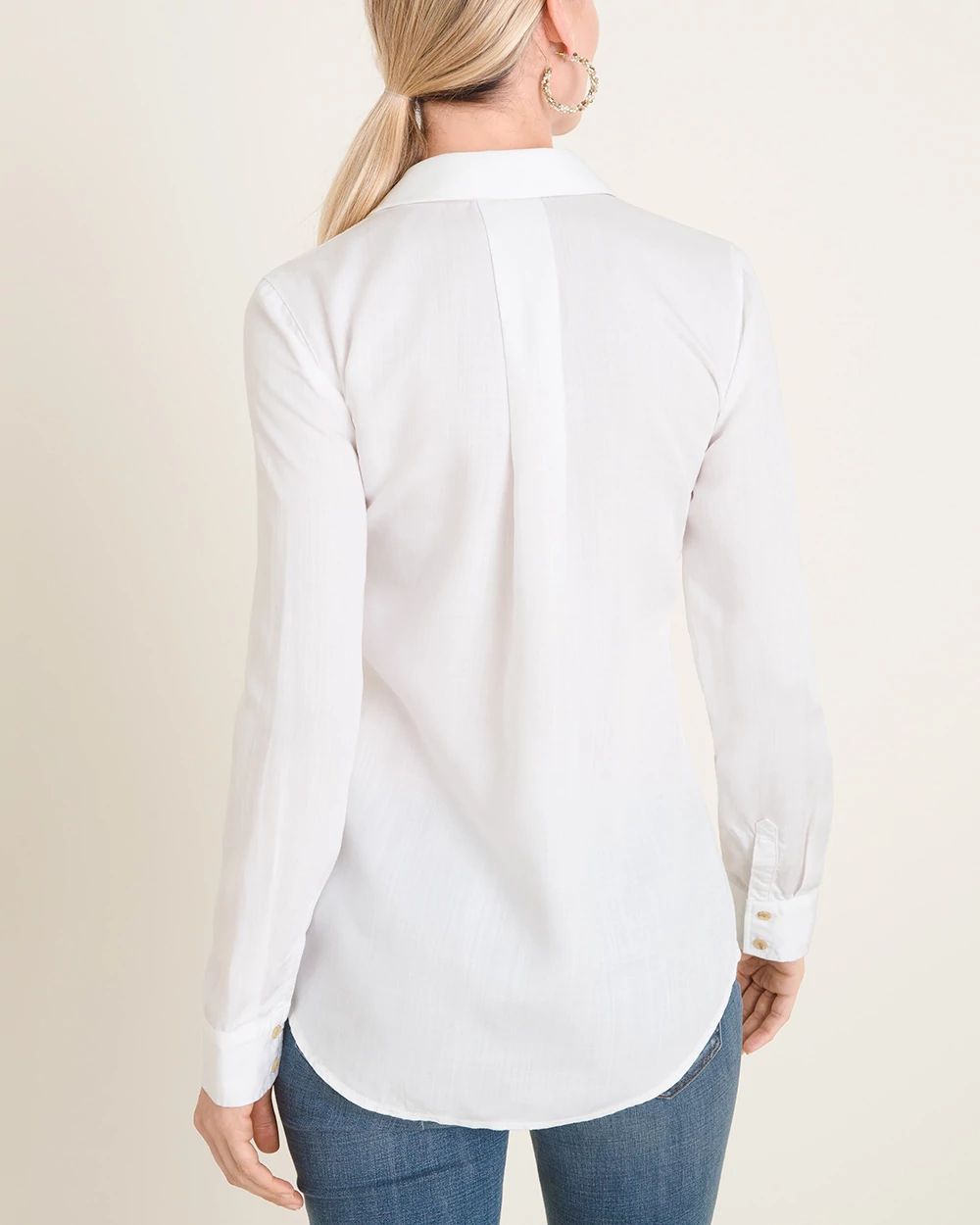 No-Stain White Classic Denim Shirt