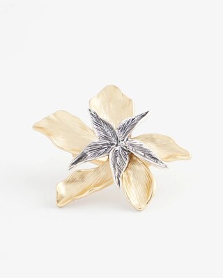 Chico's Originals Mixed Metal Flower Scarf Ring click to view larger image.