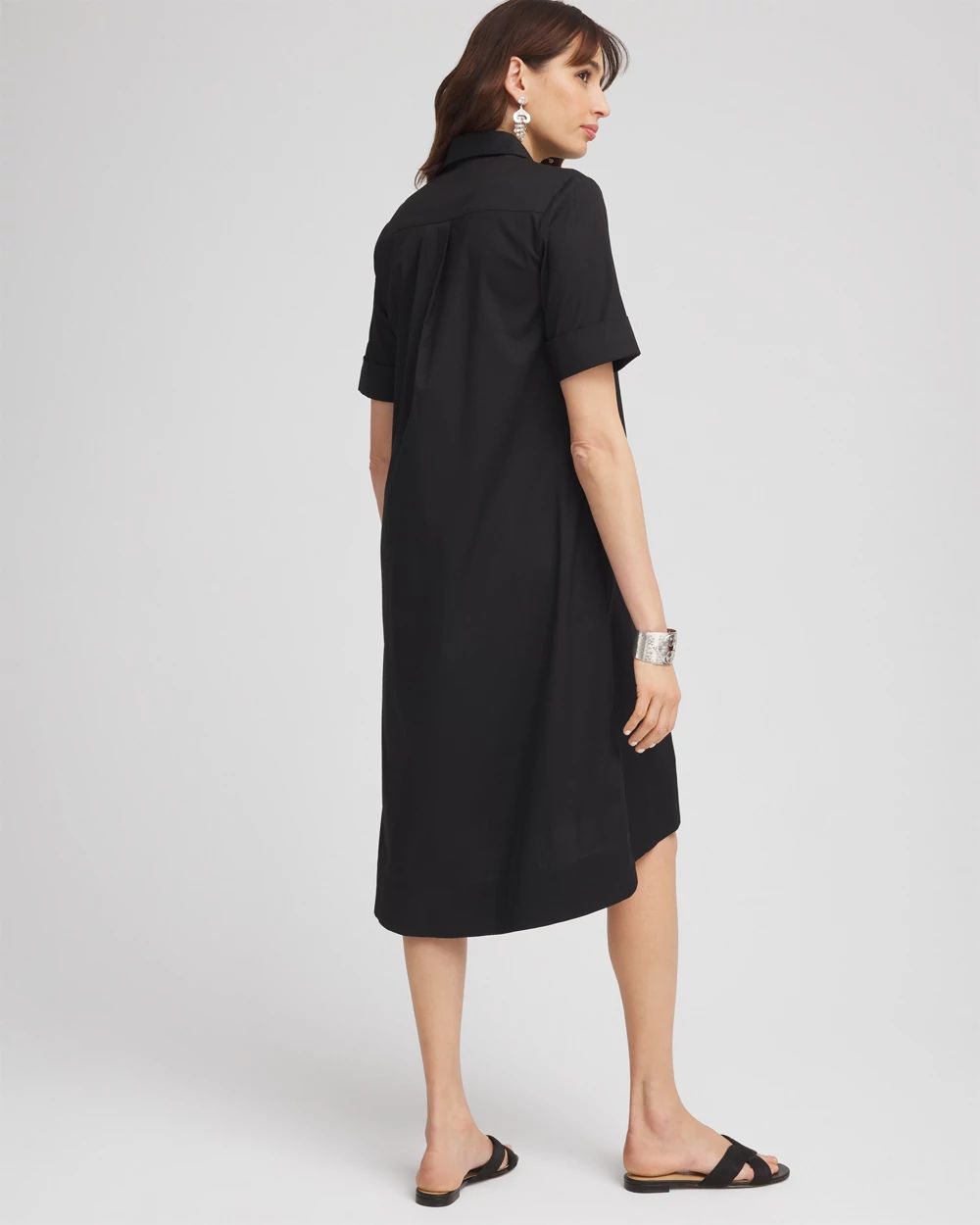 High-Low Hemmed Popover Shirtdress