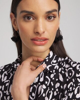 No Droop™ Black Seed Bead Cluster Earrings