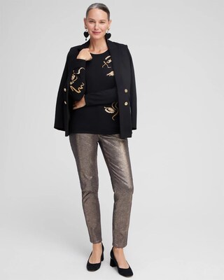 Abstract Print Eyelash Pullover Sweater