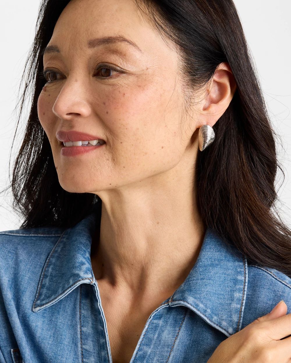 Mixed Metal Shell Earrings click to view larger image.