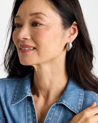 Mixed Metal Shell Earrings click to view larger image.