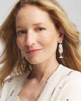No Droop™ Embellished Champagne Earrings