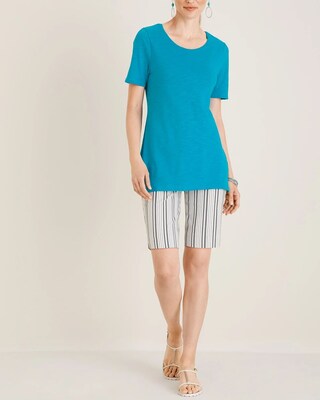 So Slimming Brigitte Striped Slim Shorts - 10 Inch Inseam