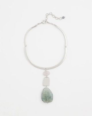 Linear Jade & Resin Pendant Collar