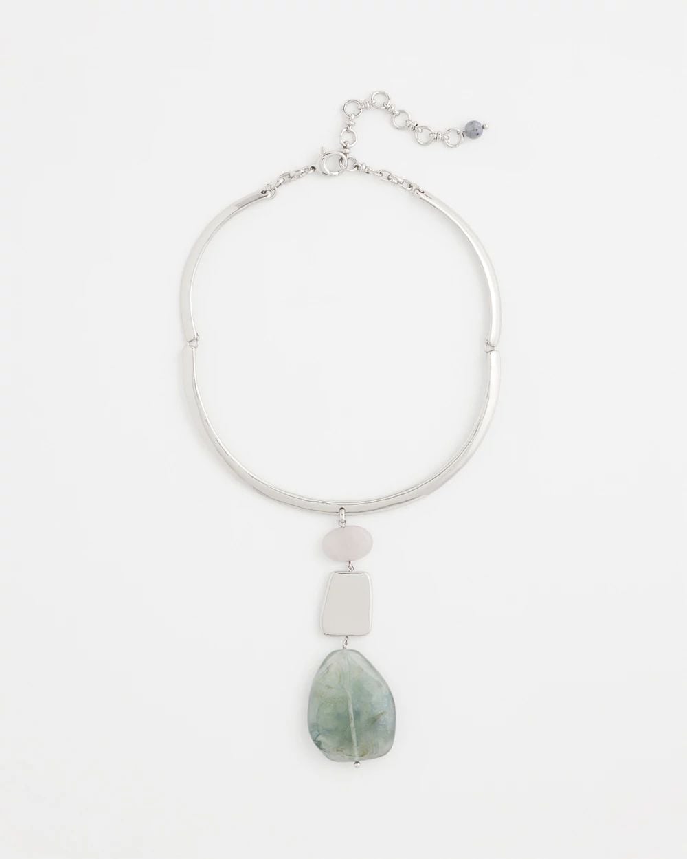 Linear Jade & Resin Pendant Collar