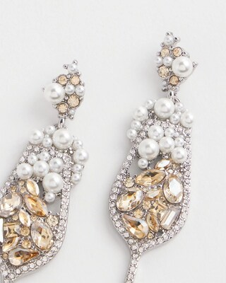No Droop™ Embellished Champagne Earrings