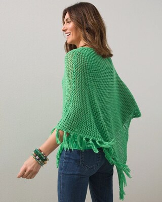 Green Tape Yarn Poncho