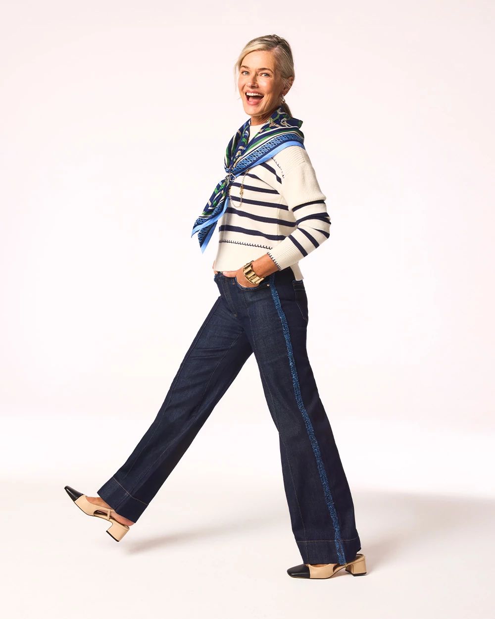 Frayed High-Rise Wide-Leg Jeans