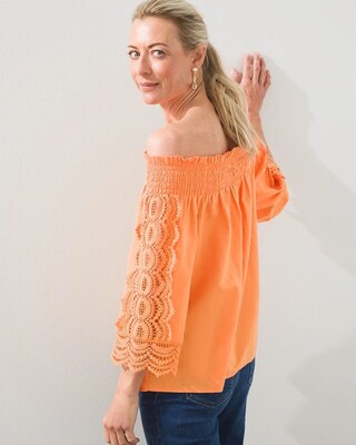 Off-Shoulder Smocked Top