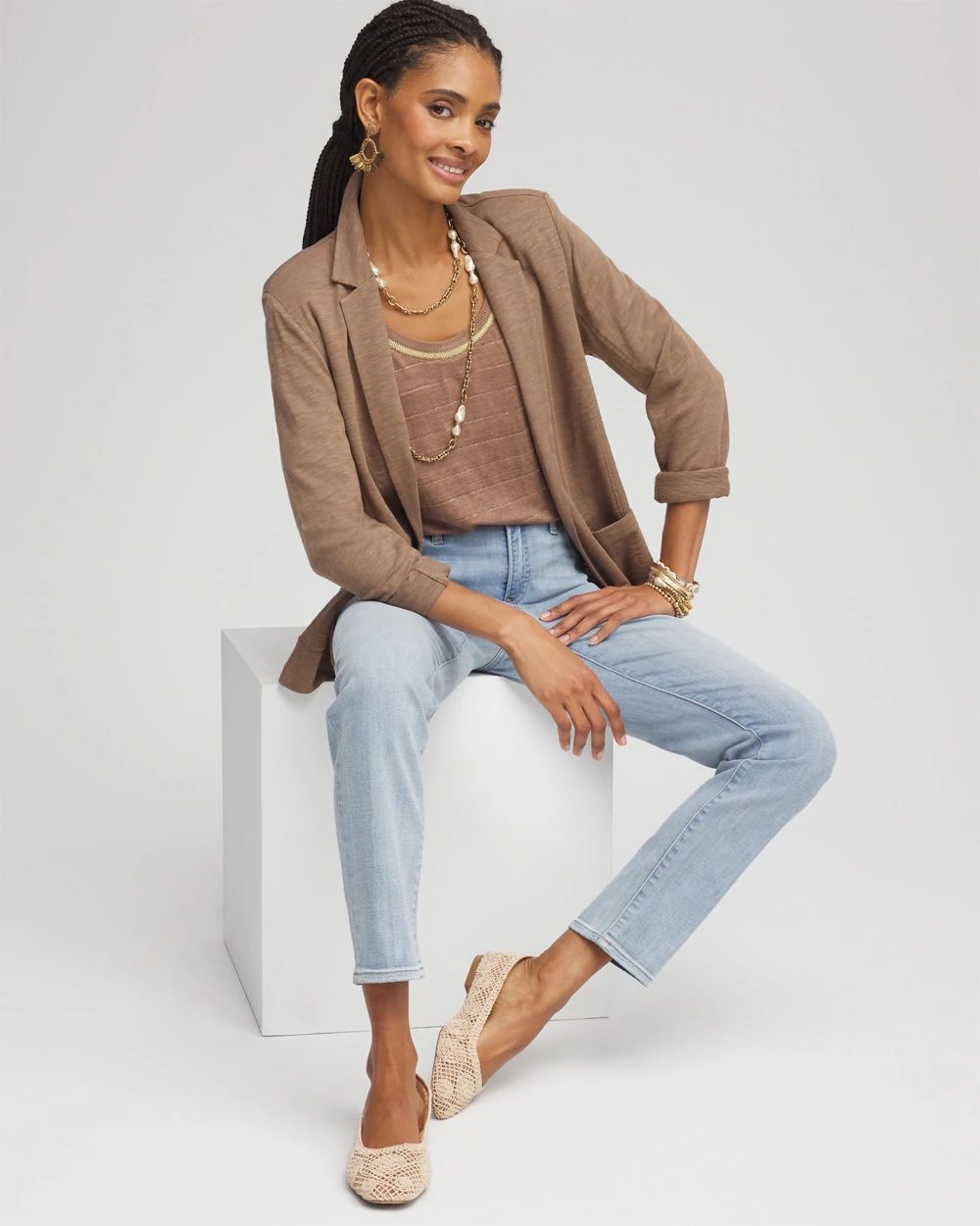 Slub Knit Blazer