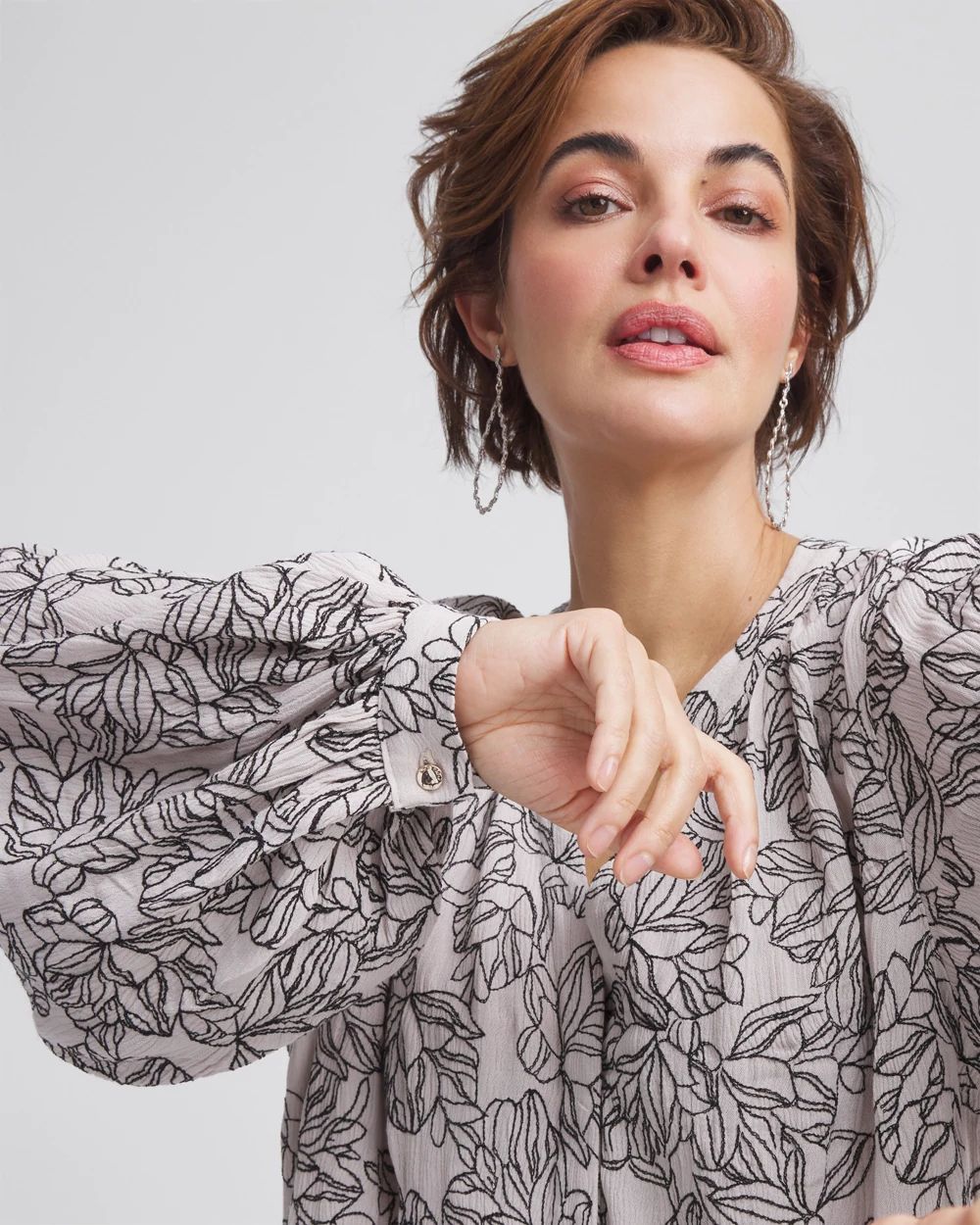 Crepe Embroidered Blouse click to view larger image.