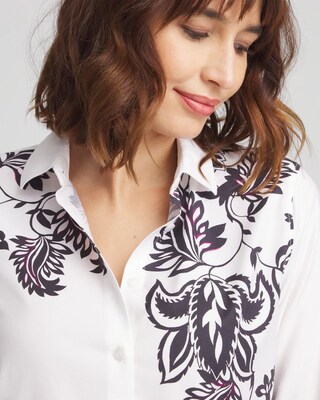 No Iron™ Floral Stretch Tunic click to view larger image.