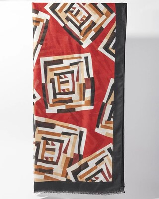 Abstract Print Oblong Scarf