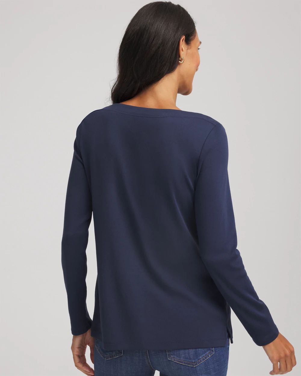 Stretch Cotton Boatneck Tunic