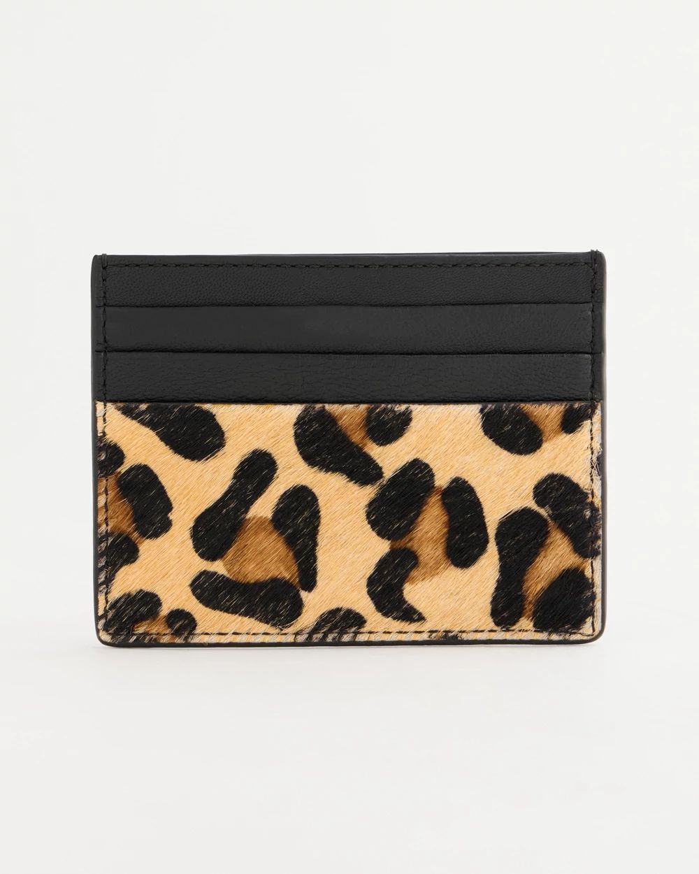 Leopard Hair Calf Card Wallet
