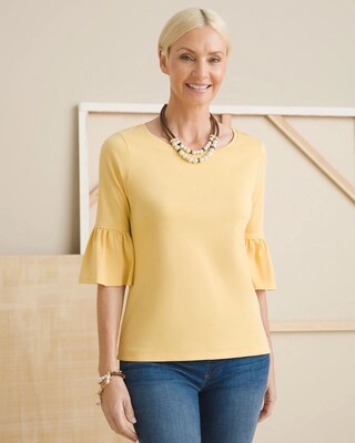 Flounce-Sleeve Top