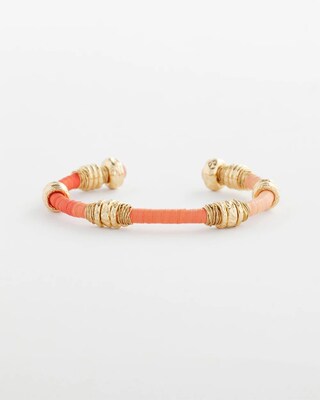 Aventurine Stone Raffia-Wrapped Cuff