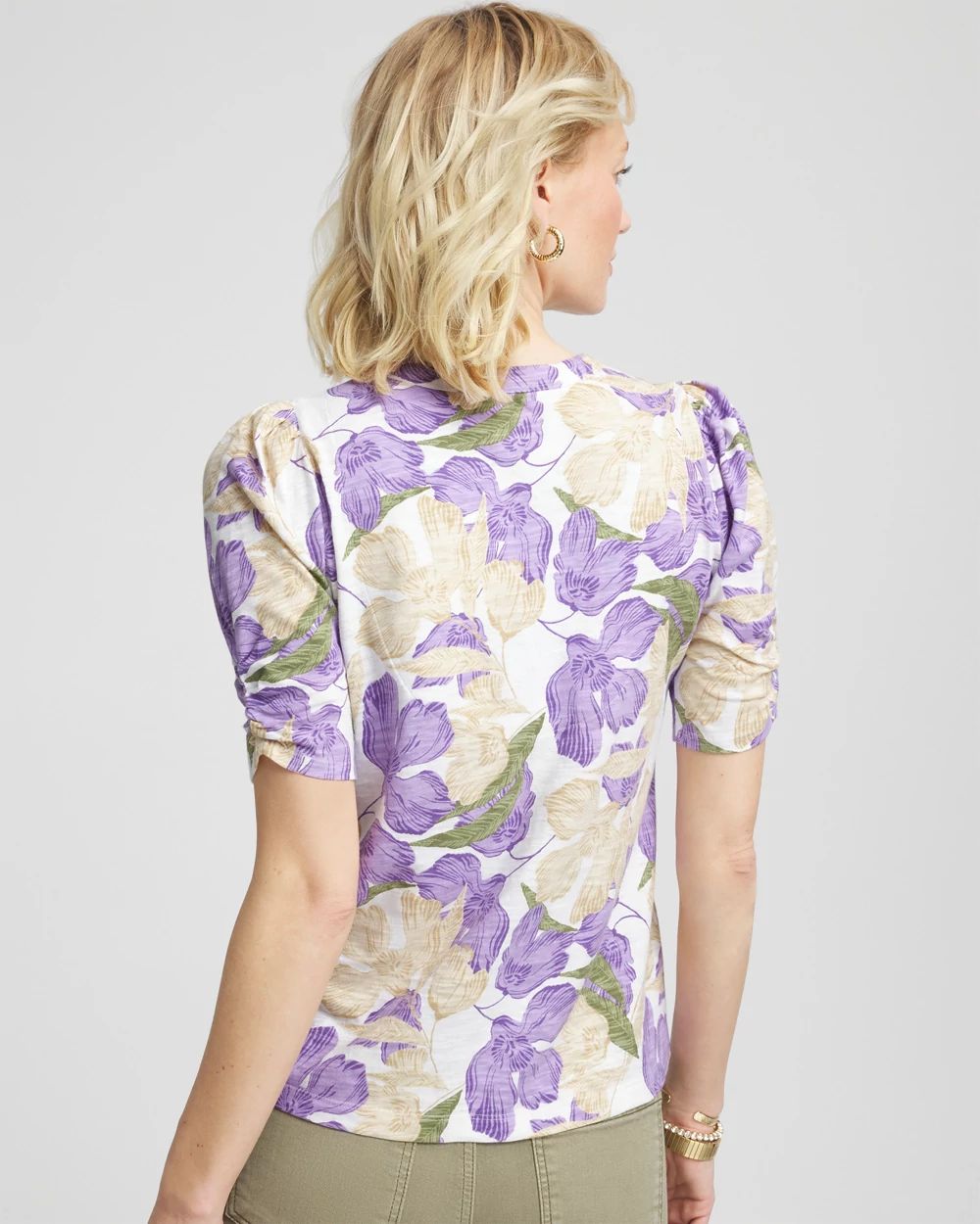 Floral Slub Henley Tee