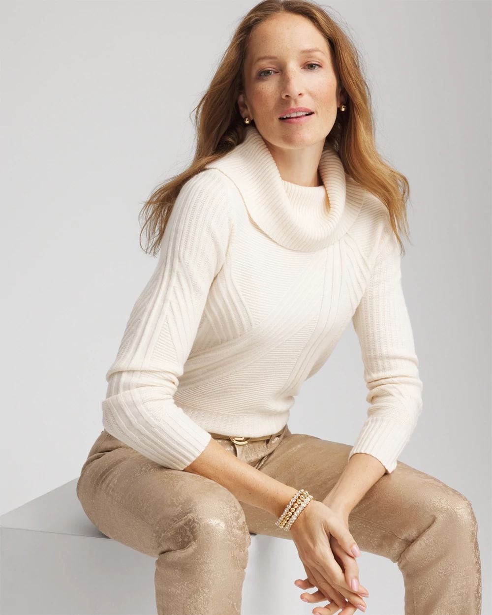 Ribbed Cowlneck Sweater click to view larger image.