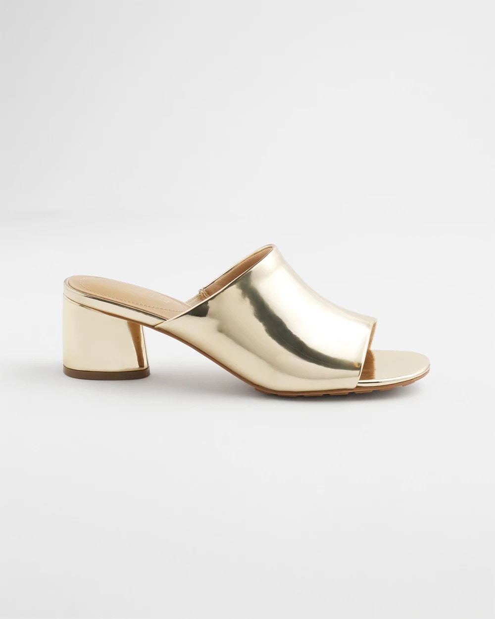 Metallic Faux Leather Mules