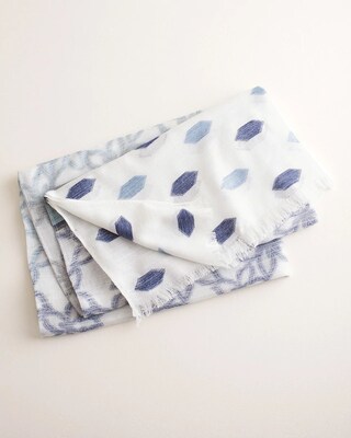 Geometric Floral Dot Oblong Scarf