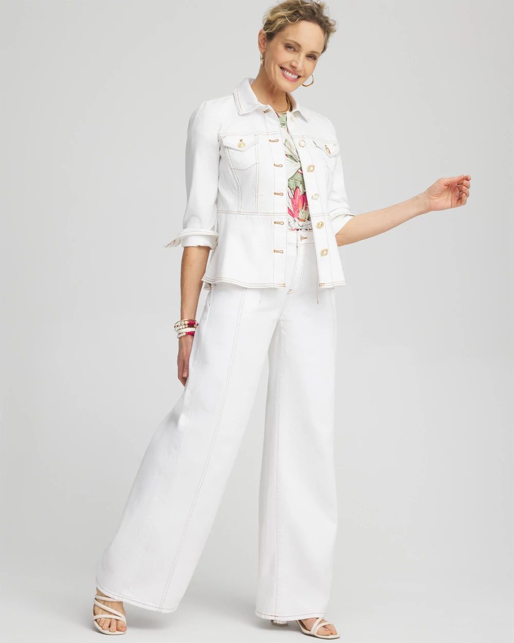 Petite High Rise Palazzo Jeans