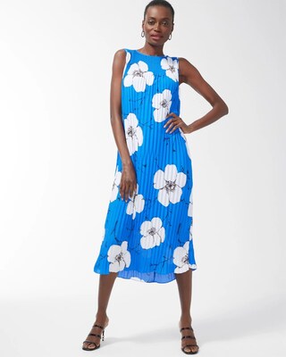 Black Label Georgette Floral Pleated Dress