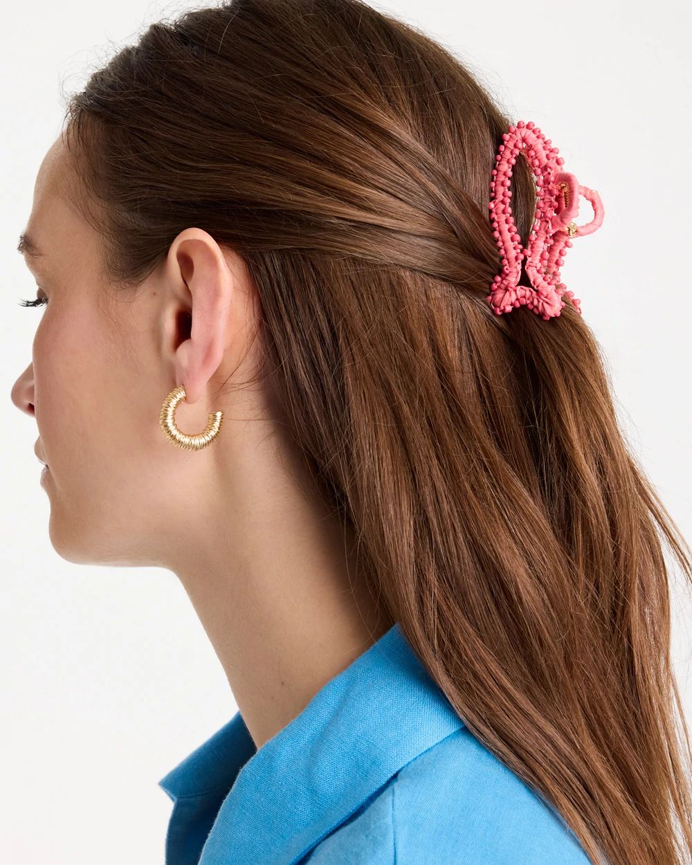 Coral Fish Raffia Hair Clip click to view larger image.