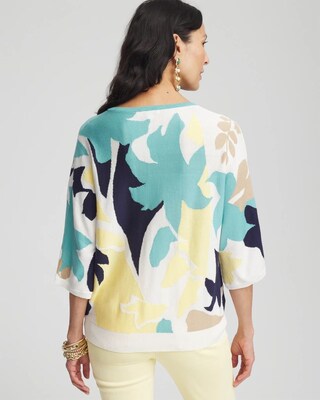 V-Neck Wildflower Intarsia Pullover click to view larger image.