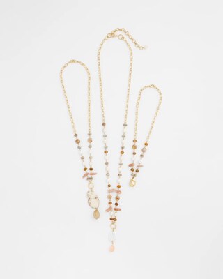 Convertible Multi-Strand Genuine Crystals Necklace click to view larger image.