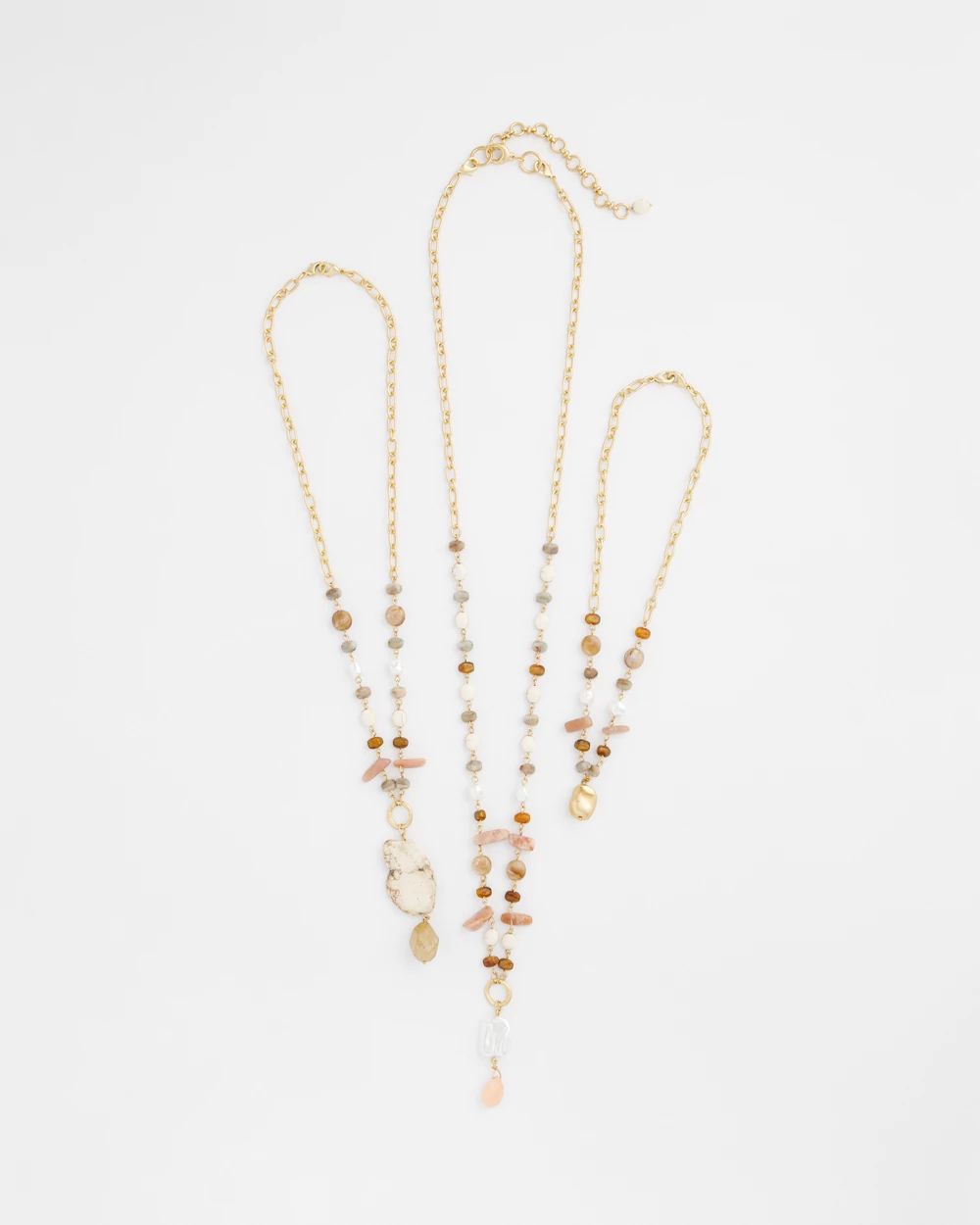 Convertible Multi-Strand Genuine Crystals Necklace click to view larger image.