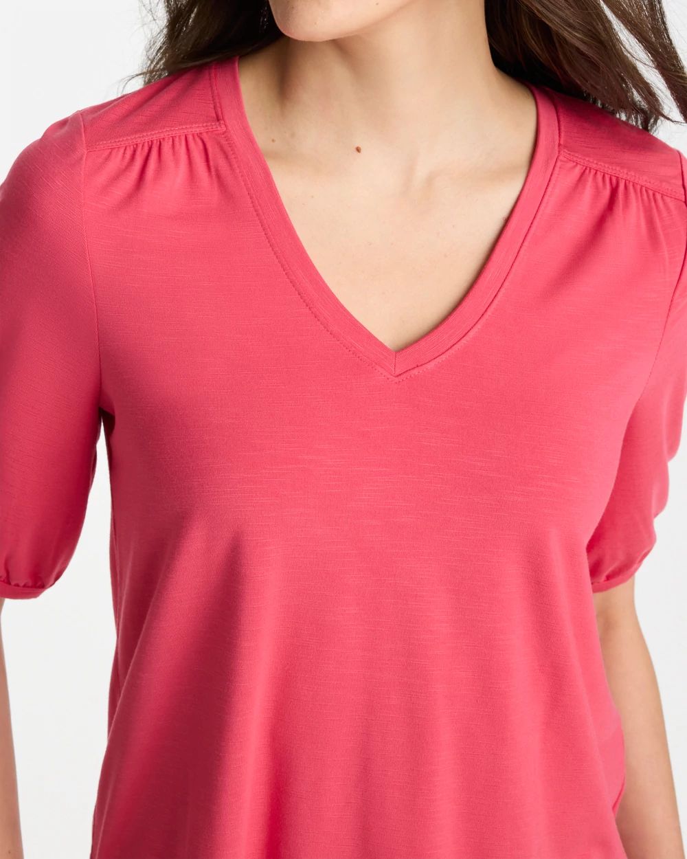 Shirred Elbow Sleeve Tee