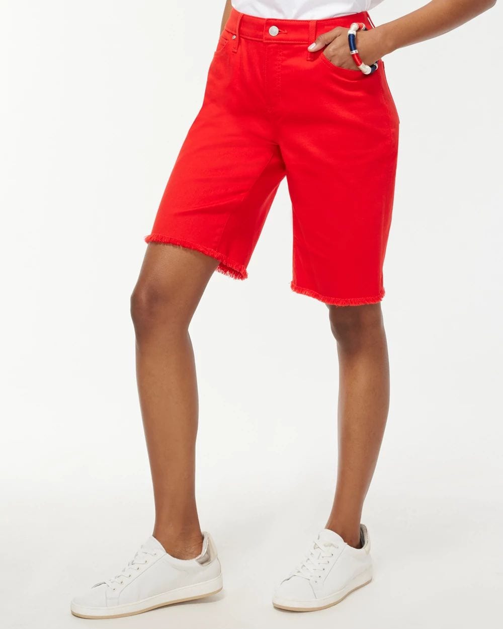 Girlfriend Fray Hem Shorts