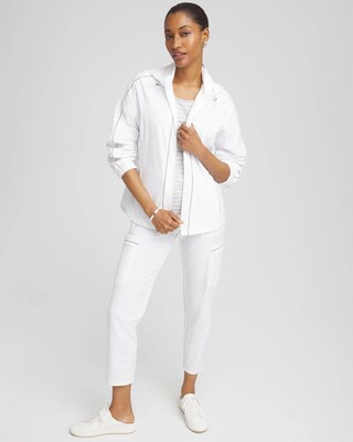 Zenergy® UPF Neema Zip-Front Caviar Trim Jacket click to view larger image.