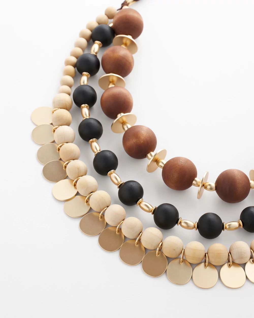 Chico's Originals Layered Wood Necklace