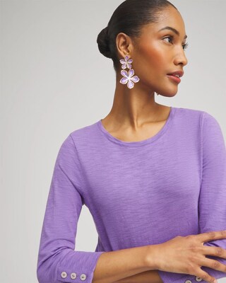 No Droop™ Purple Flower Earrings