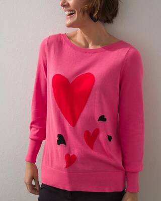 Big Heart Pink Pullover Sweater