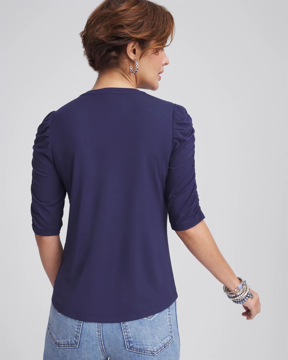 Touch of Cool™ Ruched Sleeve Tee