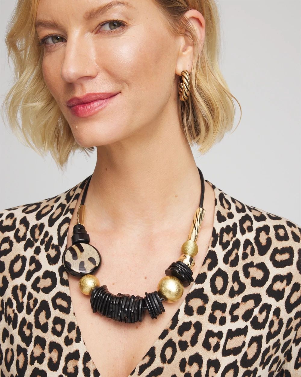 Chico's Originals Black & Gold Short Necklace