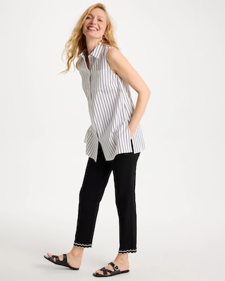 Petite Contrast Scallop Brigitte™ Slim Crop Pant click to view larger image.