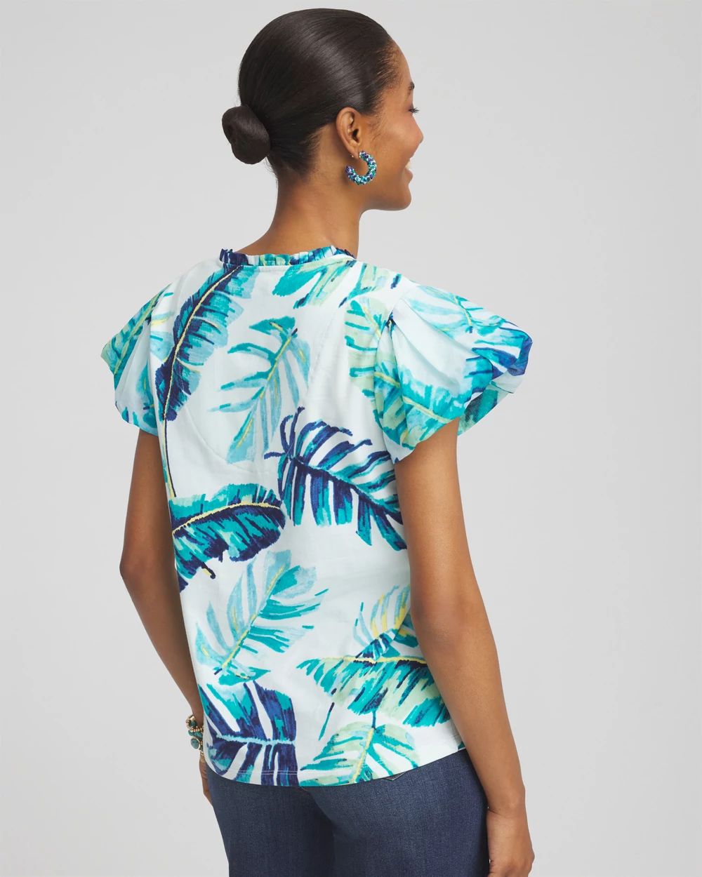 Notch Neck Cap Sleeve Tee